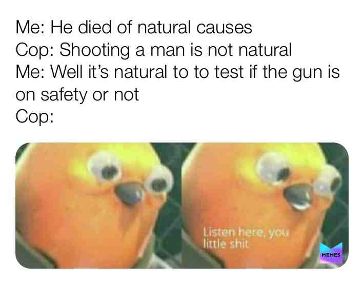 I promise I didint know the safety was of #memes #goodmemes #copmemes #okboomer #bored #boomer #bigdankboi #dankmemes #dank #dankmemescantmeltsteelbeams #wow