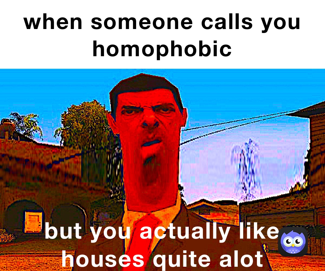 when someone calls you homophobic  but you actually like houses quite alot