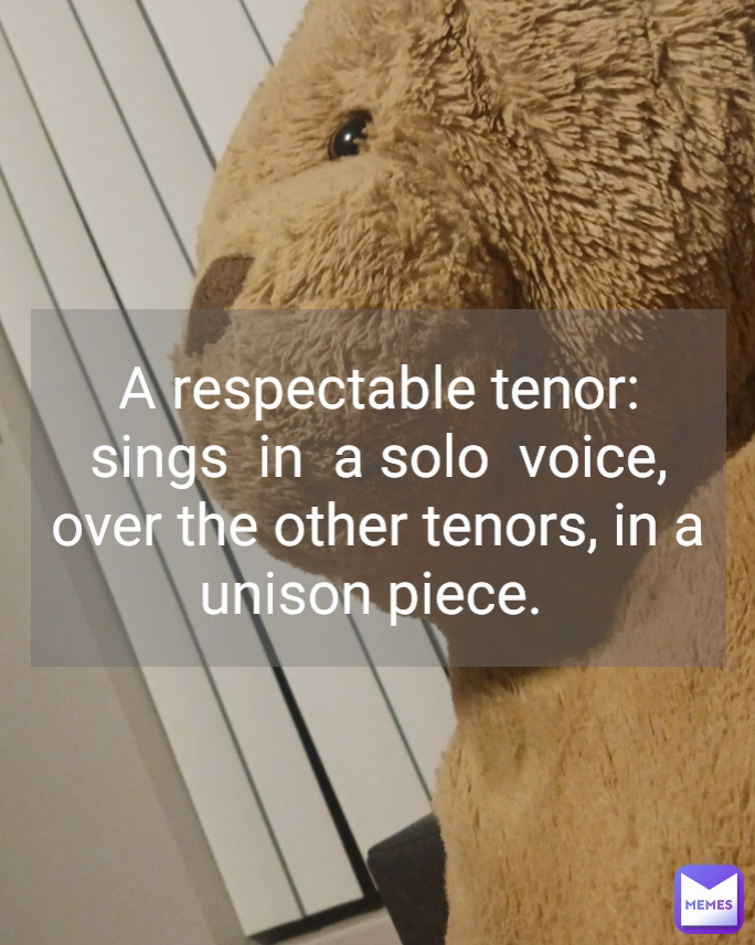 A respectable tenor:
sings  in  a solo  voice, over the other tenors, in a unison piece. 