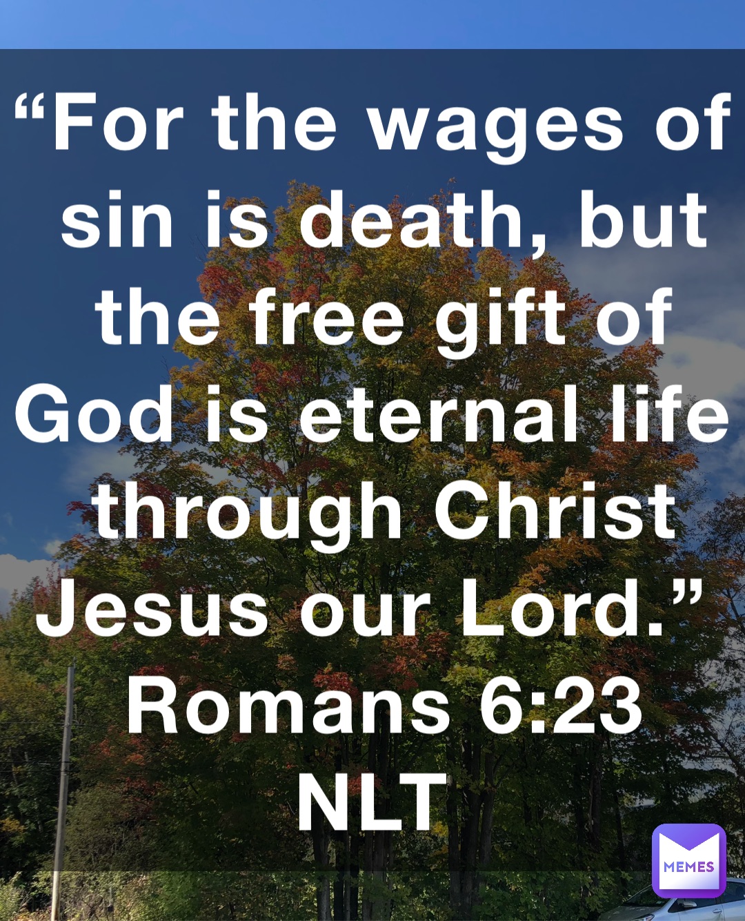 “For the wages of sin is death, but the free gift of God is eternal life through Christ Jesus our Lord.”
‭‭Romans‬ ‭6:23‬ ‭NLT‬‬