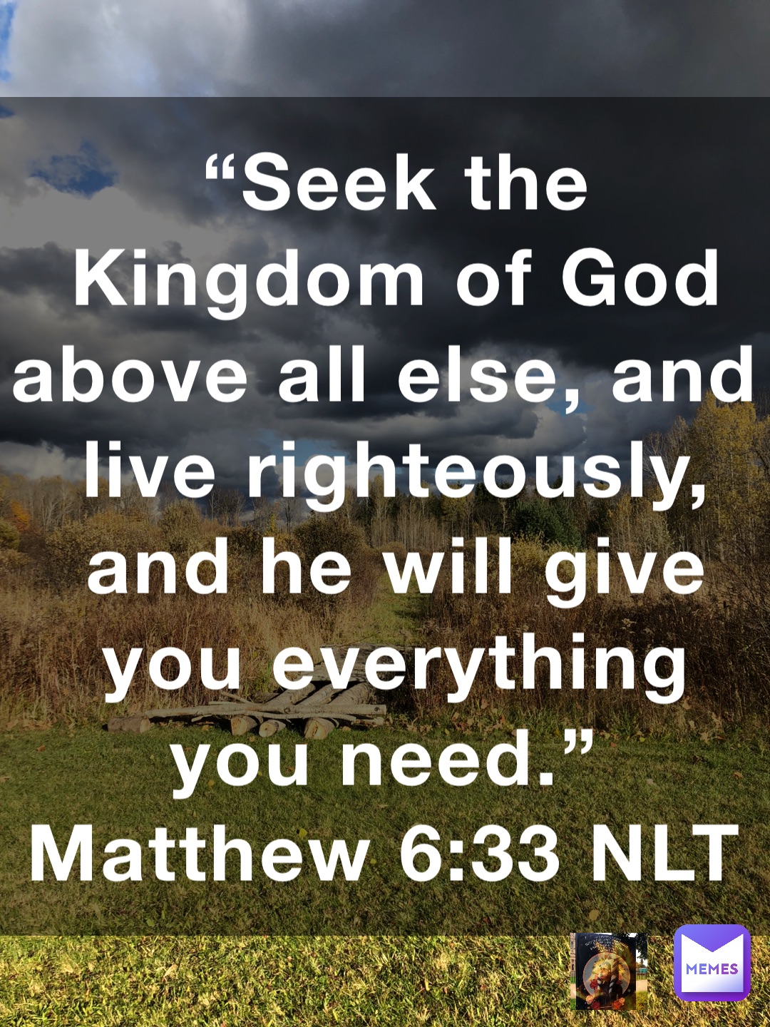 “Seek the Kingdom of God above all else, and live righteously, and he will give you everything you need.”
‭‭Matthew‬ ‭6:33‬ ‭NLT‬‬