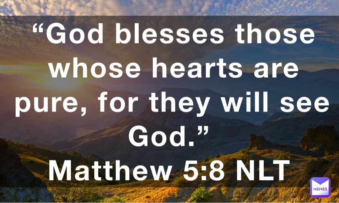 “God blesses those whose hearts are pure, for they will see God.”
‭‭Matthew‬ ‭5:8‬ ‭NLT‬‬