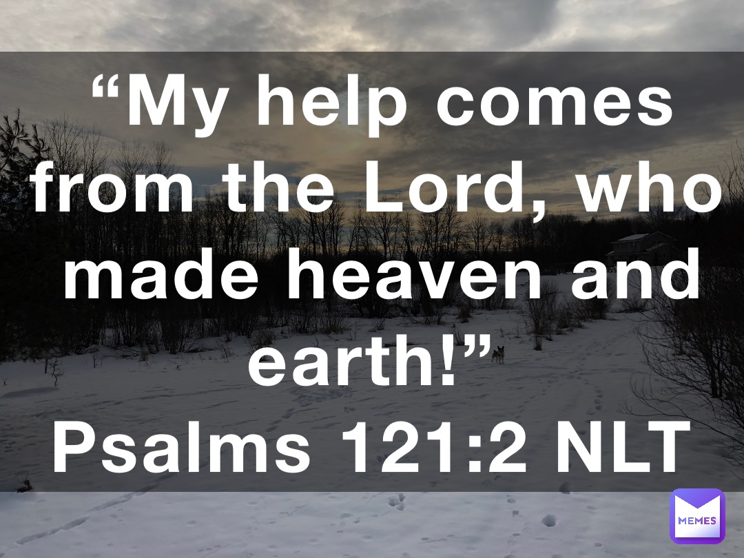“My help comes from the Lord, who made heaven and earth!”
‭‭Psalms‬ ‭121‬:‭2‬ ‭NLT‬‬