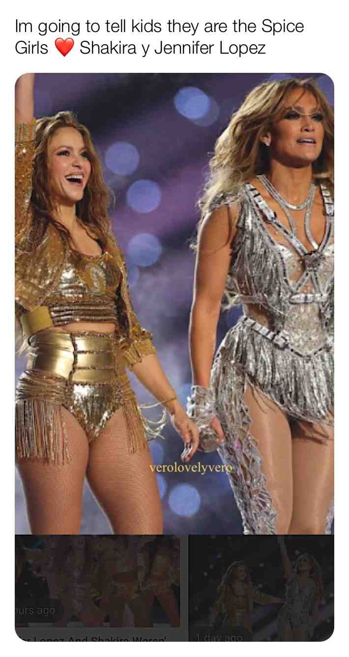 the new spice girls #spicegirls #jlo #shakira #superbowlhalftimespice #