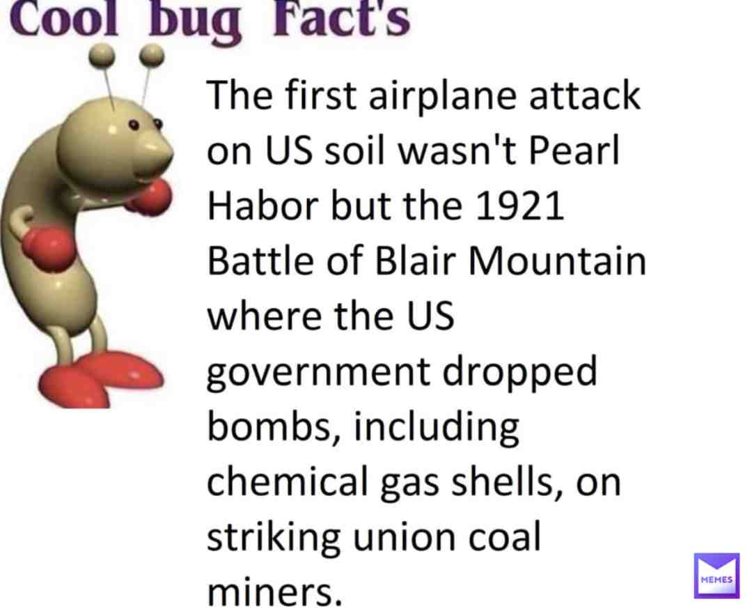 The battle of blair mountain was also the 2nd largest insurrection on us soil (other one being the civil war) #saveamerica #fromtrump