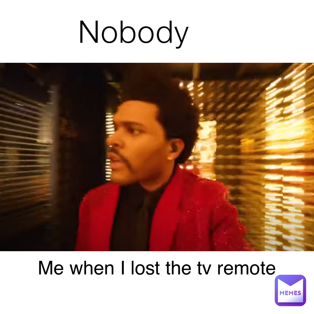 Nobody Me when I lost the tv remote