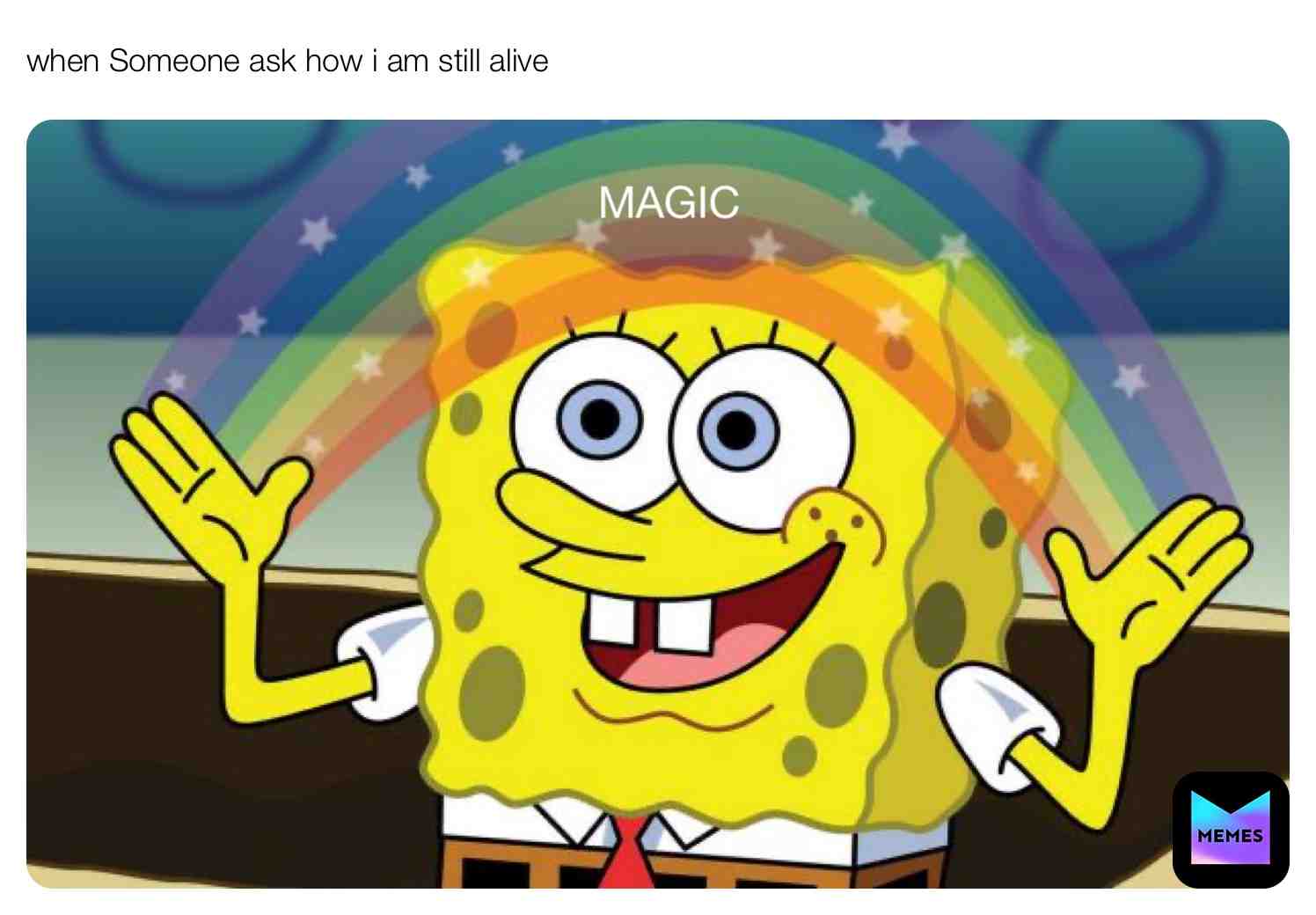 #Life #alive #stupid #things #spongebob #spongebobmemes #rainbow #wonder #how #bikinibottom #jump #from #a #cliff