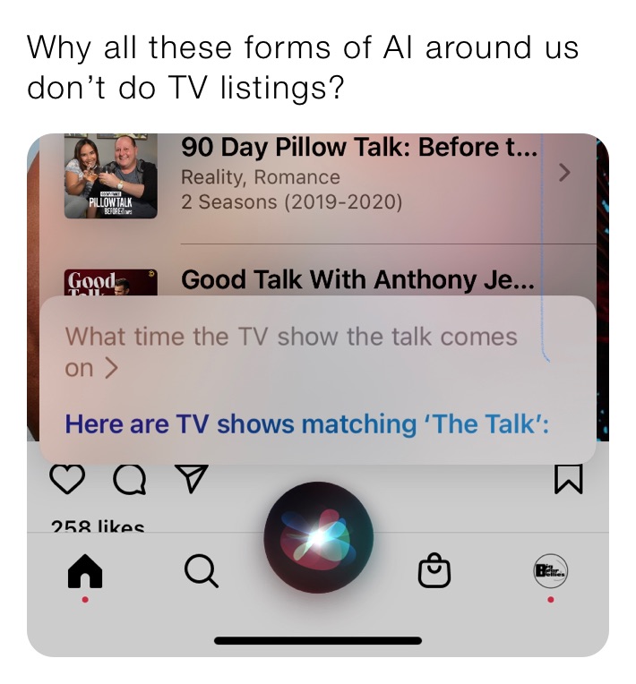 Why all these forms of AI around us don’t do TV listings?