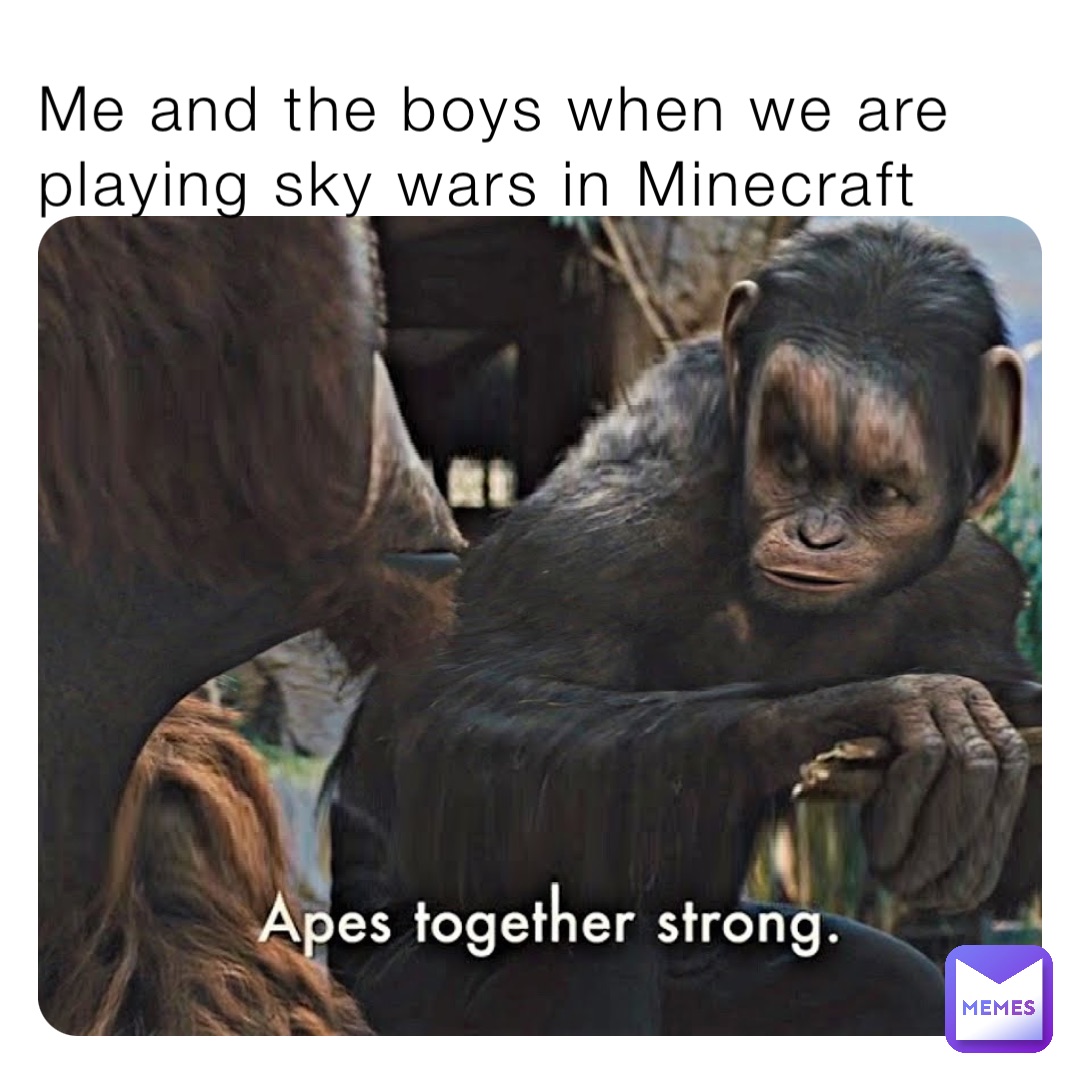Me and the boys when we are playing sky wars in Minecraft