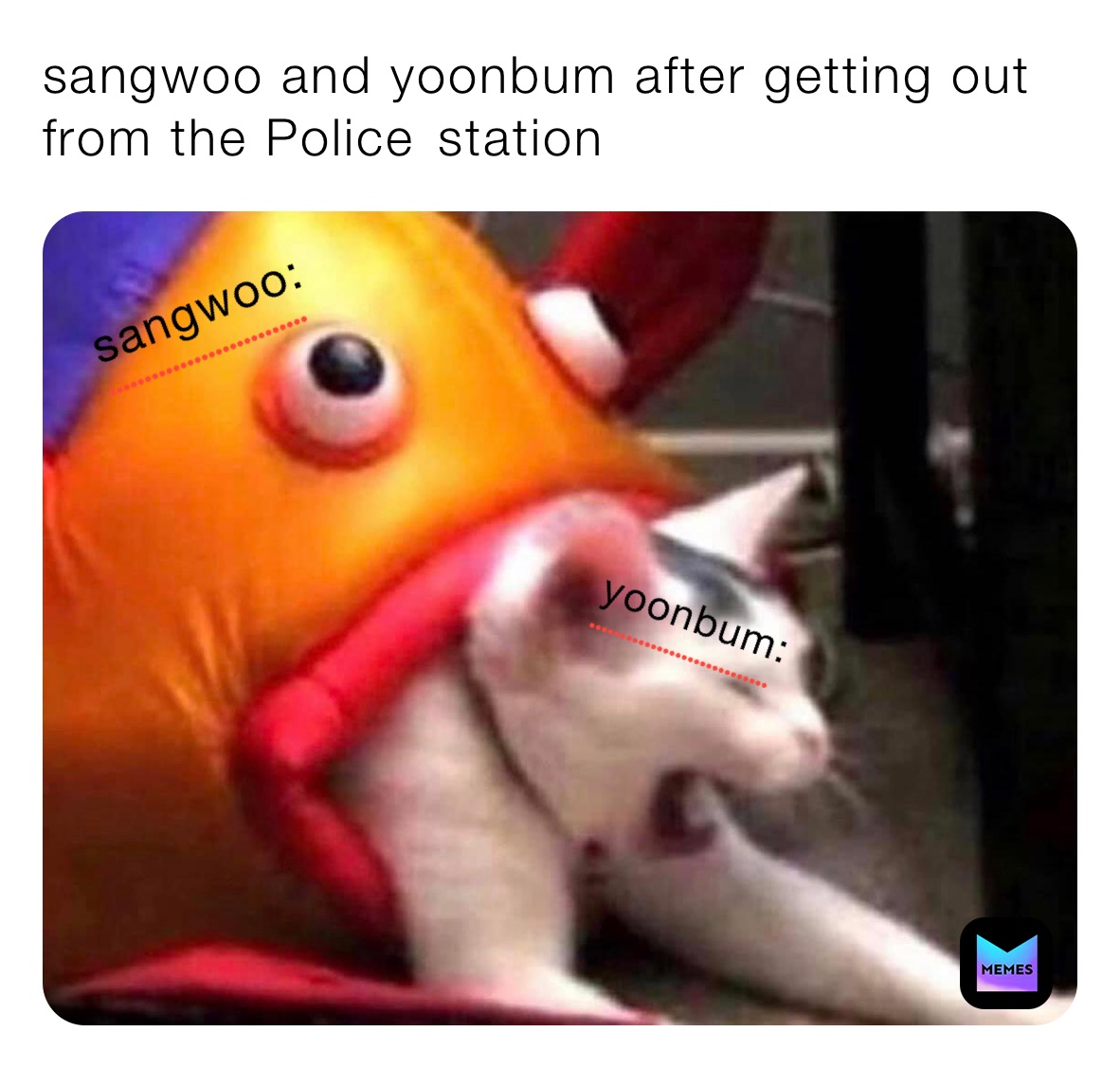 sangwoo and yoonbum after getting out from the Police￼￼ station￼ 