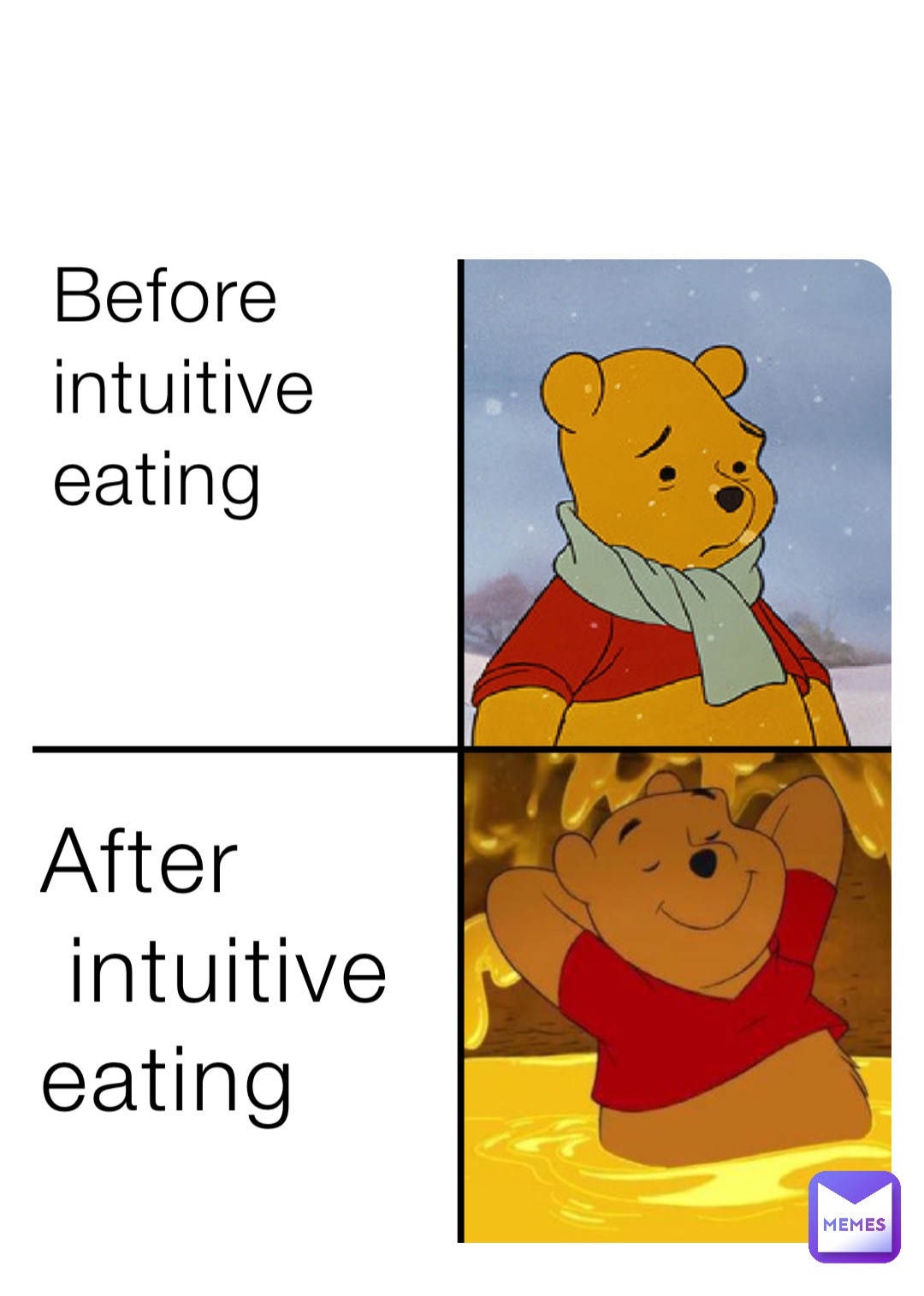 Before 
intuitive 
eating After
 intuitive 
eating