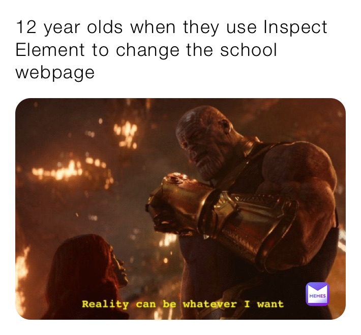 12 year olds when they use Inspect Element to change the school webpage