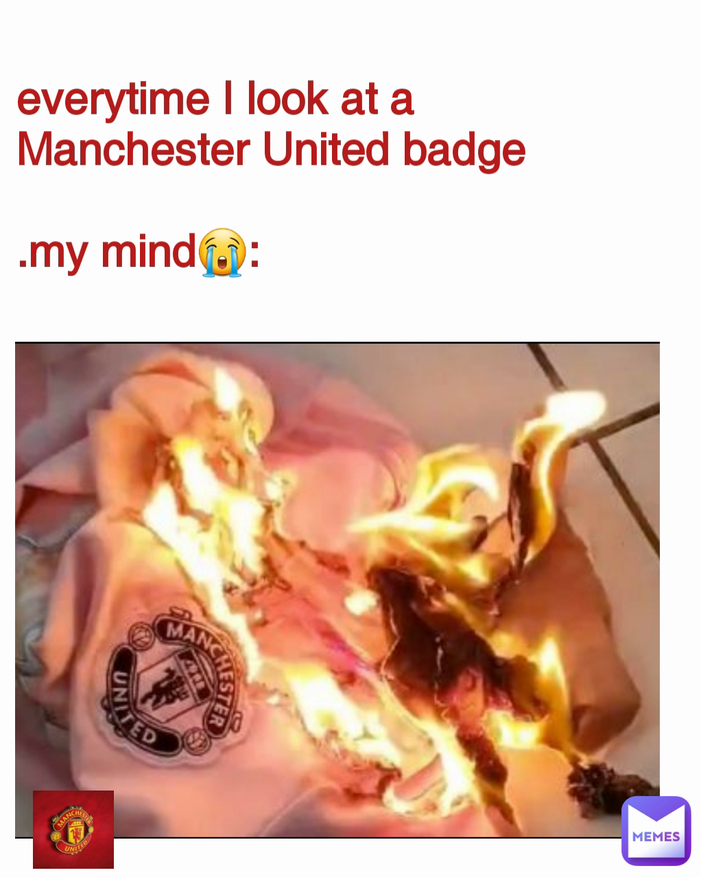everytime I look at a Manchester United badge

.my mind😭: