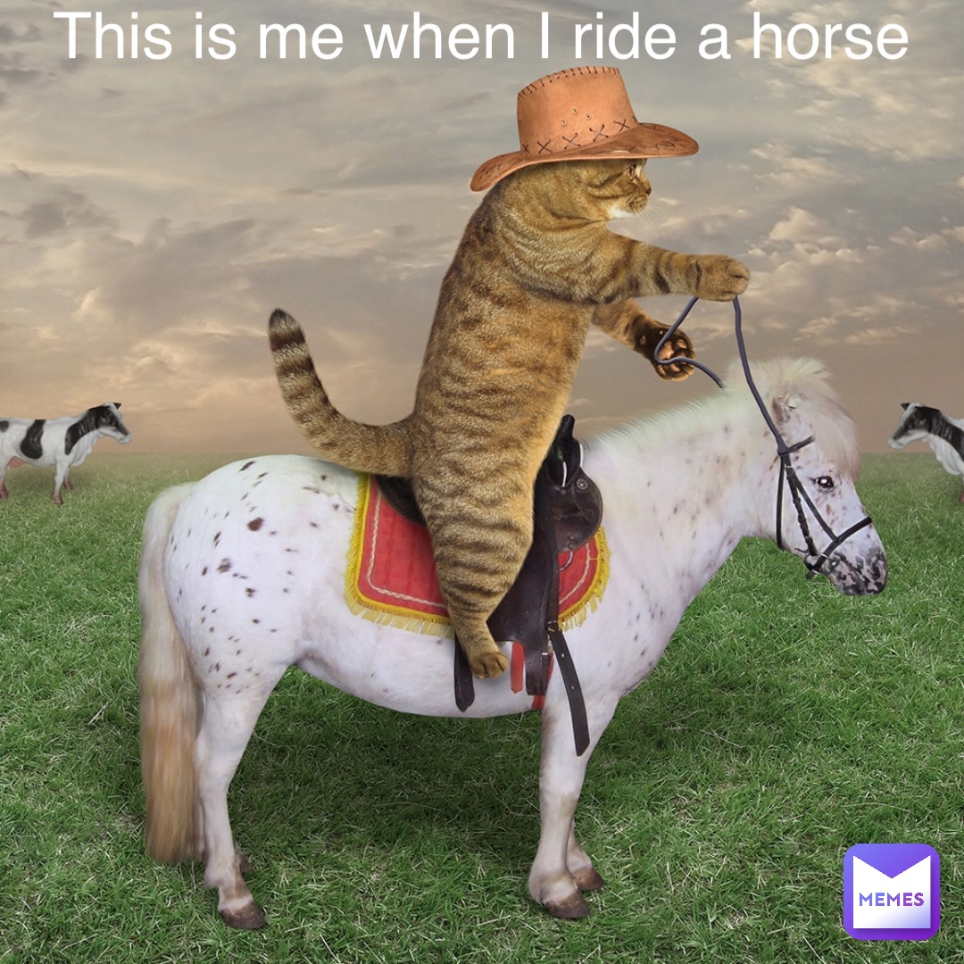 This is me when I ride a horse