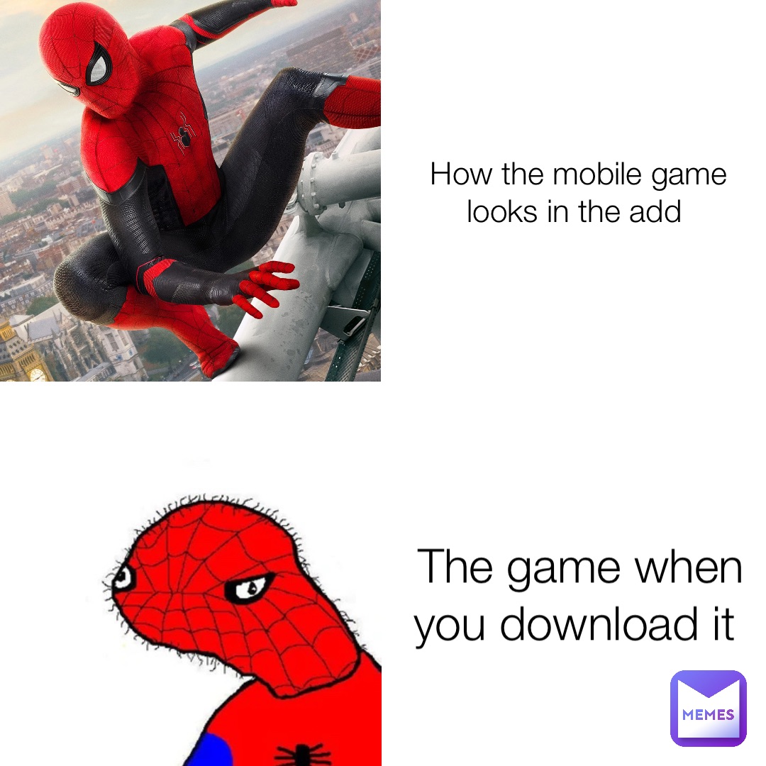 How the mobile game looks in the add The game when you download it