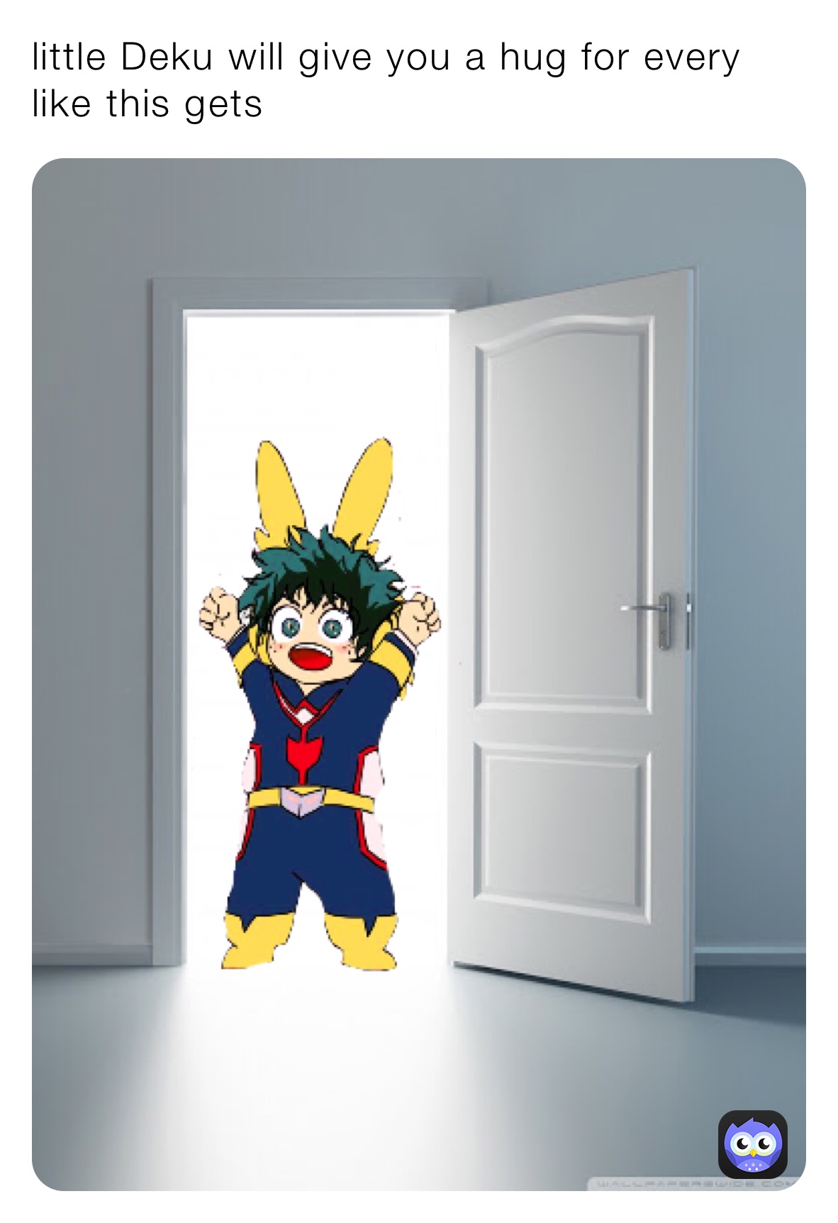 little Deku will give you a hug for every like this gets 