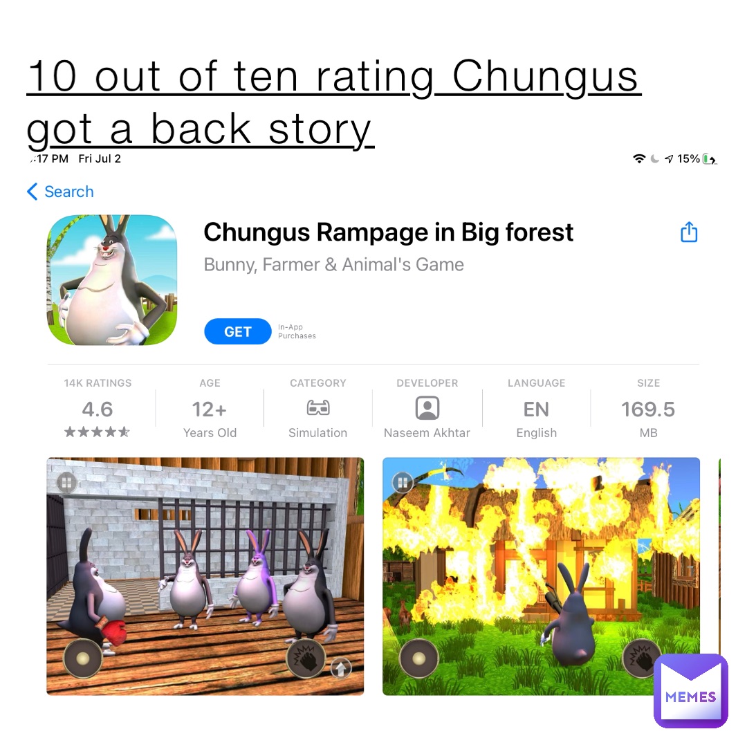 10 out of ten rating Chungus got a back story