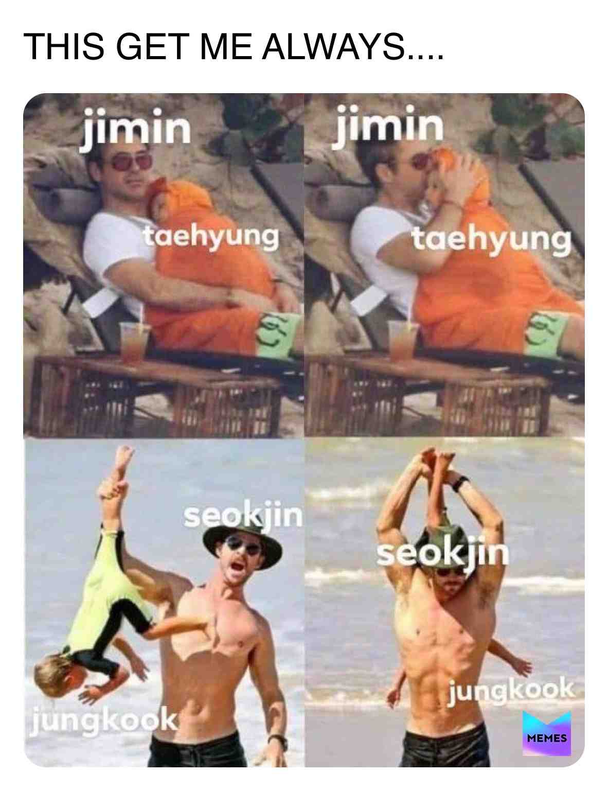 Absolutely true asf! \ud83d\ude02\ud83e\udd23\ud83e\udd23
#bts #btsmemes #btsmeme #btsarmy #jinkook #vmin