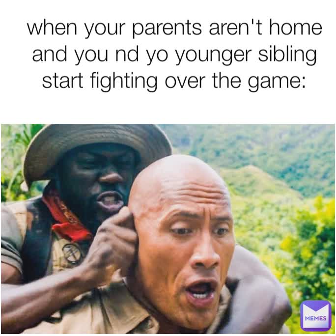when your parents aren't home and you nd yo younger sibling start fighting over the game: