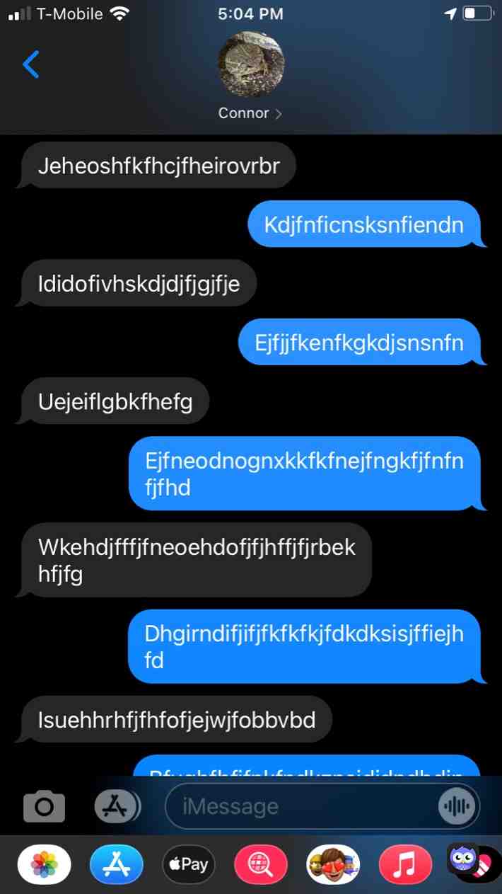 My friend and I texting