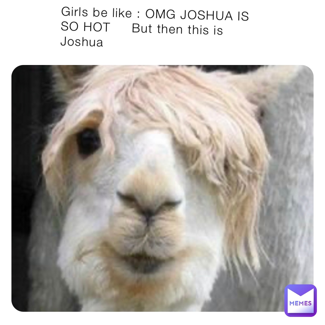 Girls be like : OMG JOSHUA IS SO HOT     But then this is Joshua