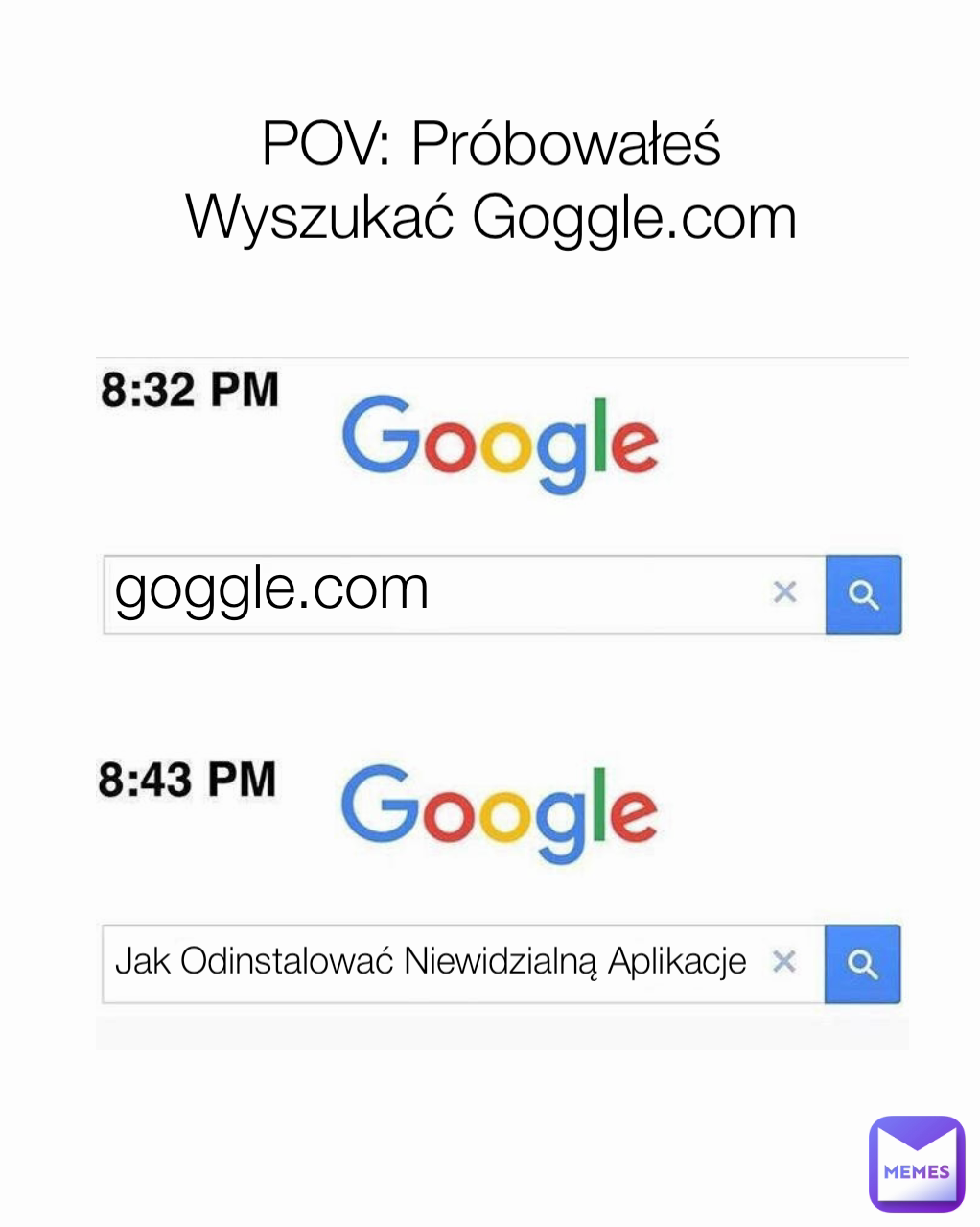 goggle.com Jak Odinstalować Niewidzialną Aplikacje POV: Próbowałeś Wyszukać Goggle.com