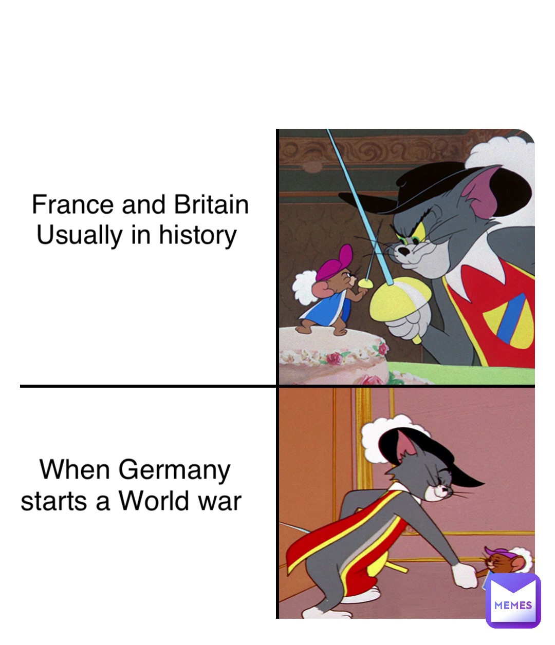 Double tap to edit France and Britain 
Usually in history When Germany 
starts a World war