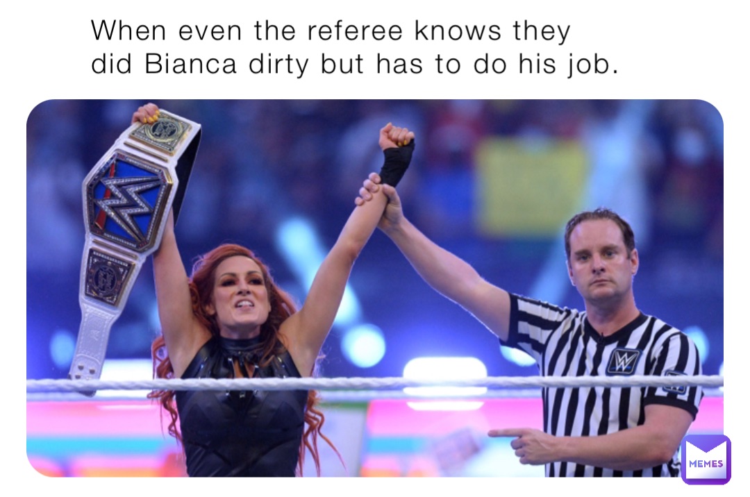 When even the referee knows they did Bianca dirty but has to do his job.