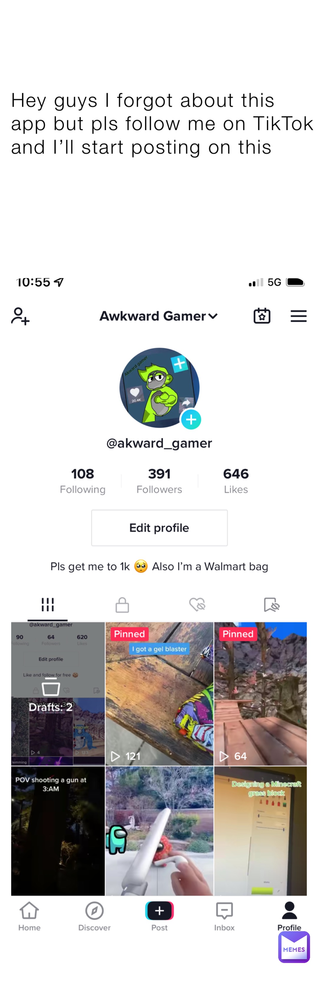 Hey guys I forgot about this app but pls follow me on TikTok and I’ll start posting on this