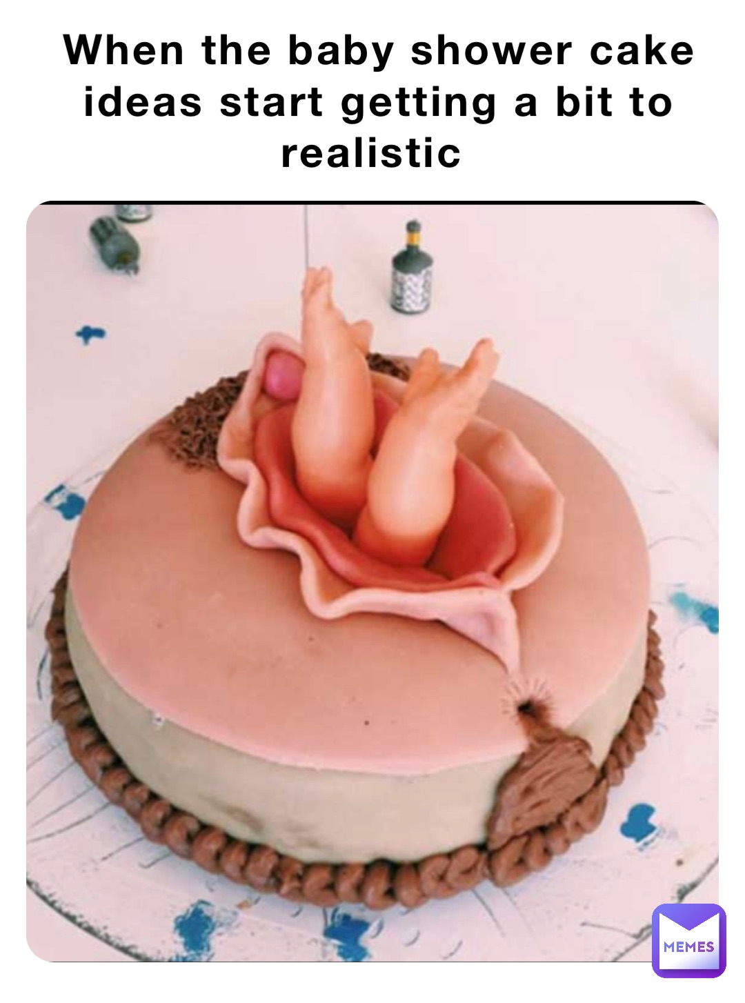 When the baby shower cake ideas start getting a bit to realistic