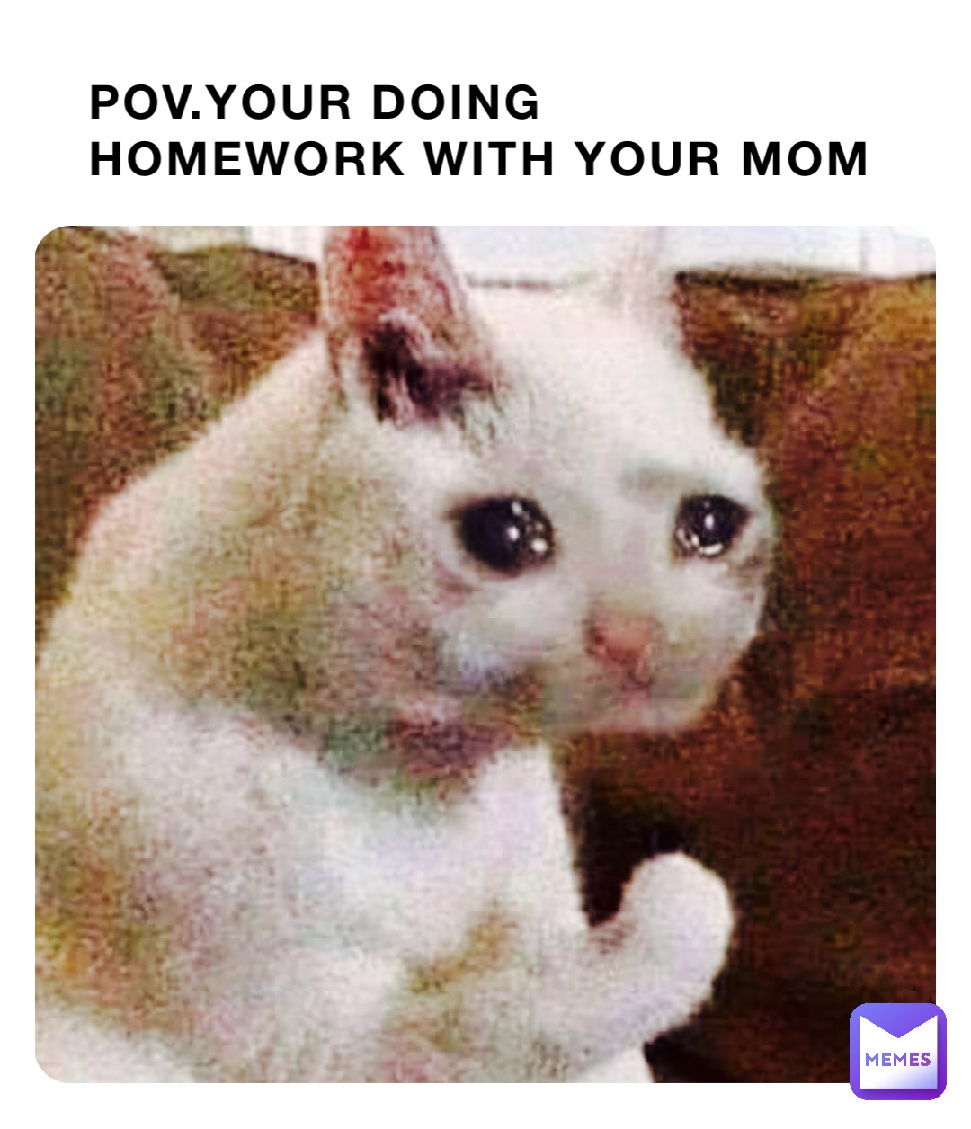 POV.your doing homework with your mom