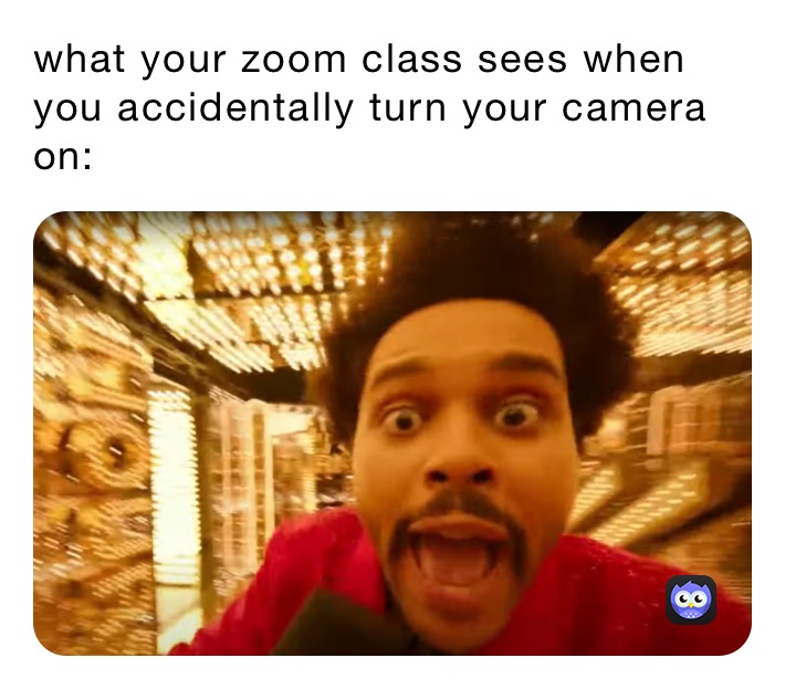 what your zoom class sees when you accidentally turn your camera on: