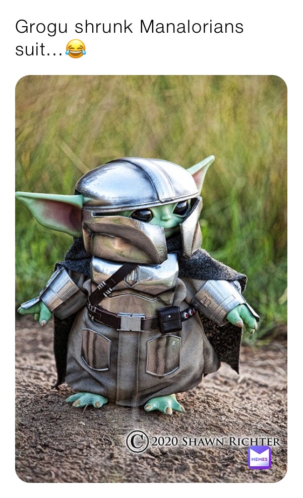Grogu shrunk Manalorians suit...😂