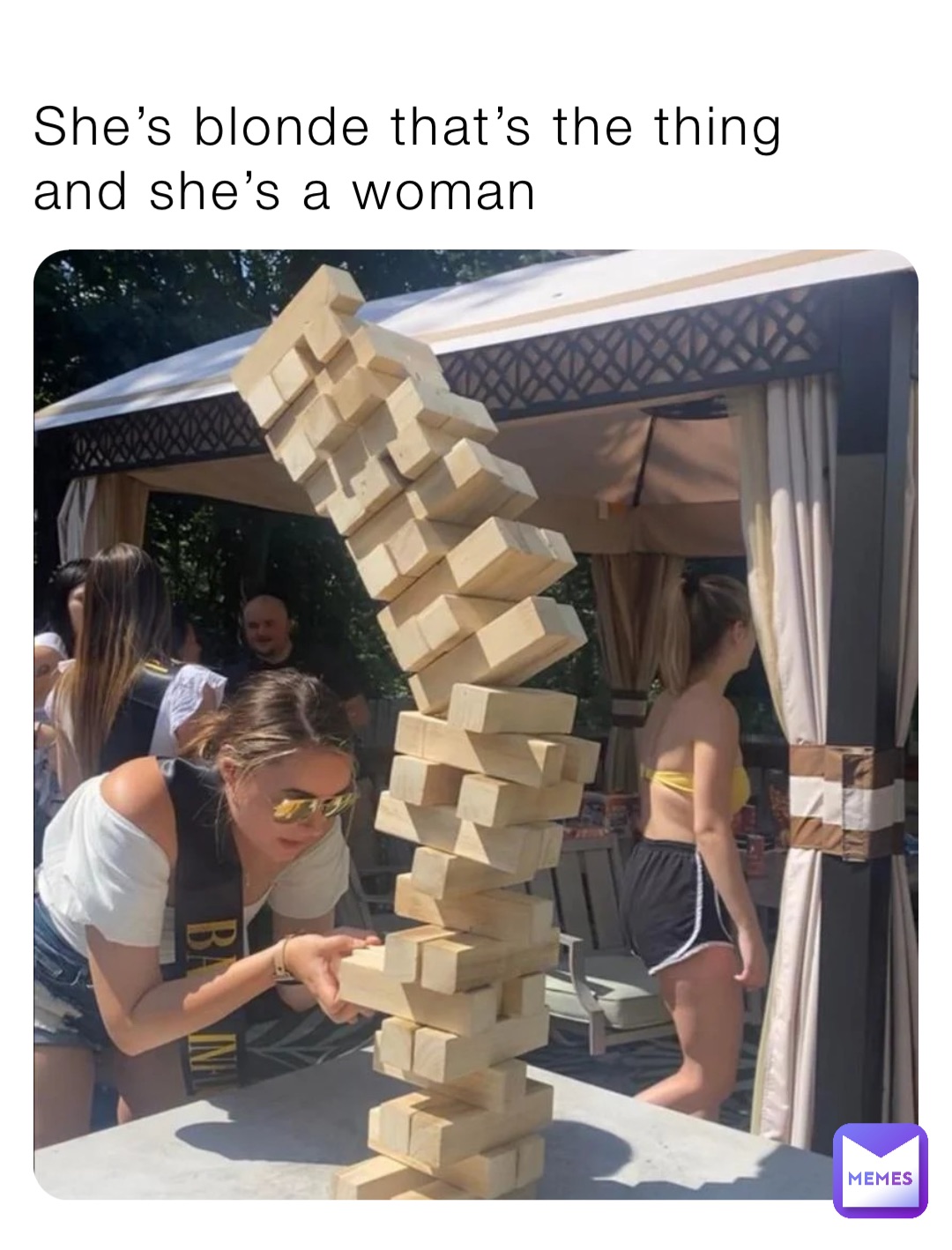 She’s blonde that’s the thing and she’s a woman