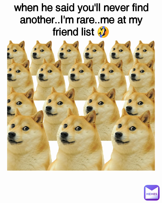 when he said you'll never find another..I'm rare..me at my friend list 🤣