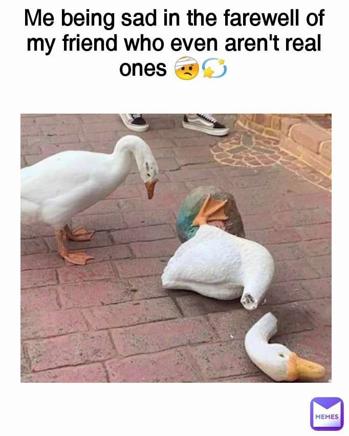 Me being sad in the farewell of my friend who even aren't real ones 🤕💫