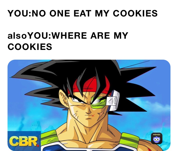 YOU:NO ONE EAT MY COOKIES 

alsoYOU:WHERE ARE MY COOKIES 