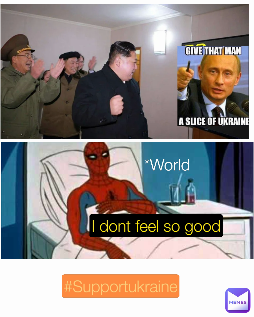 *World I dont feel so good #Supportukraine Type Text