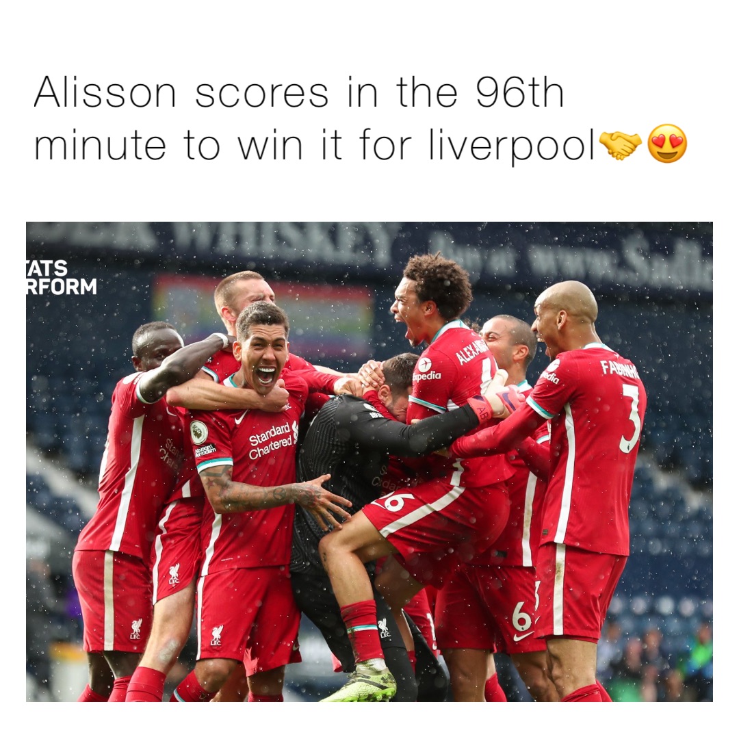 Alisson scores in the 96th minute to win it for Liverpool🤝😍