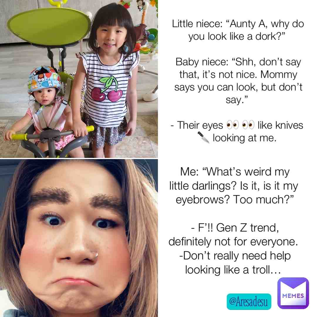 Gen Z Fashion trend, not for the faint of heart♥️.   #fads  #genz  #trends  #bushybrows  #fml  #dontdoit  #aresadesumemes