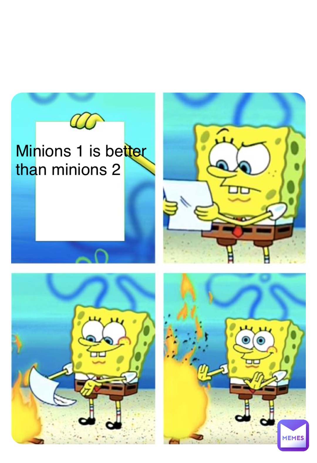 Double tap to edit Minions 1 is better than minions 2