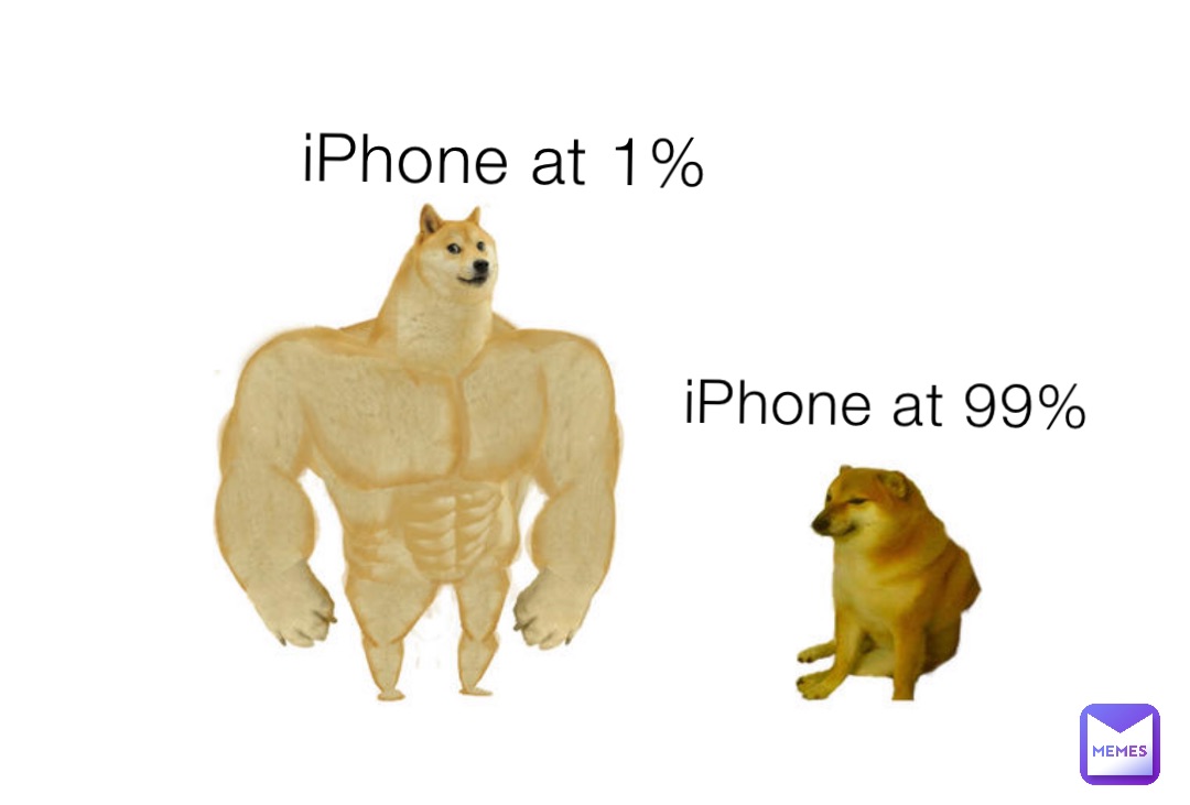 iPhone at 1% iPhone at 99%