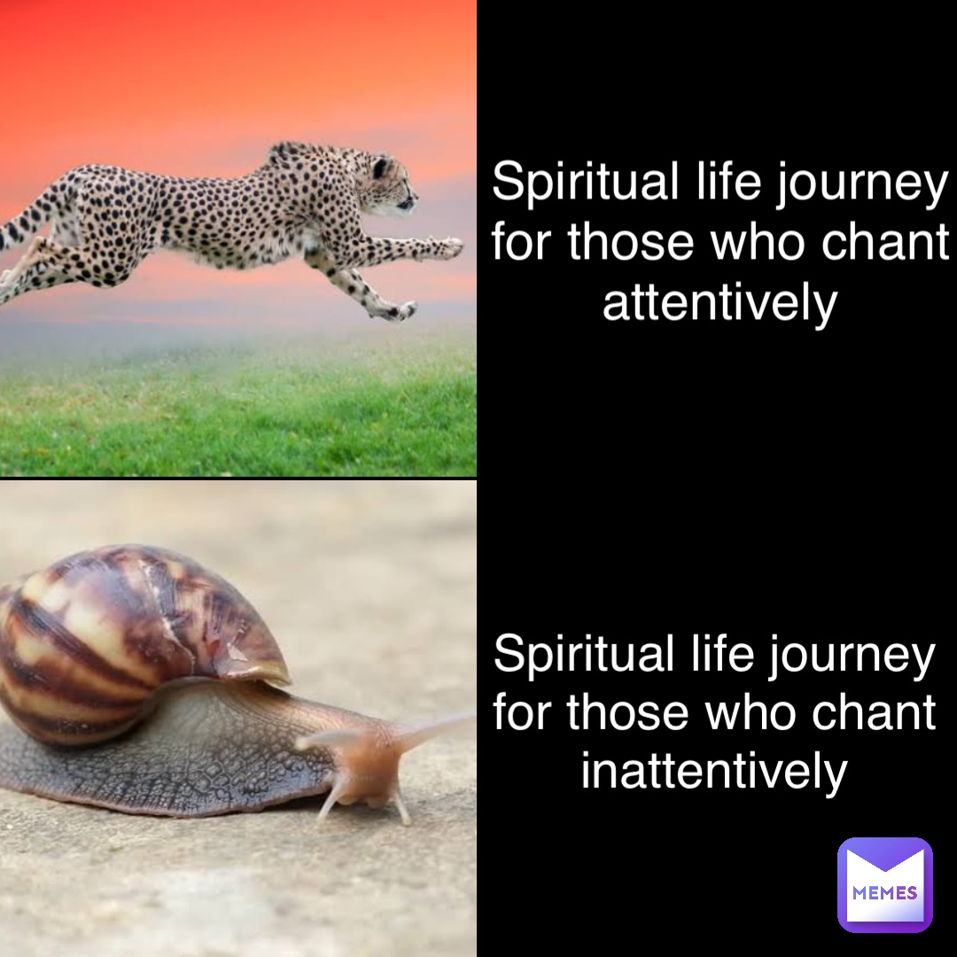 Spiritual life journey for those who chant attentively Spiritual life journey for those who chant inattentively