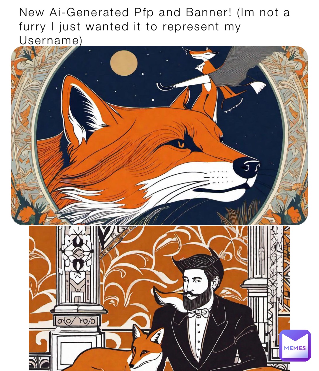 New Ai-Generated Pfp and Banner! (Im not a furry I just wanted it to represent my Username)