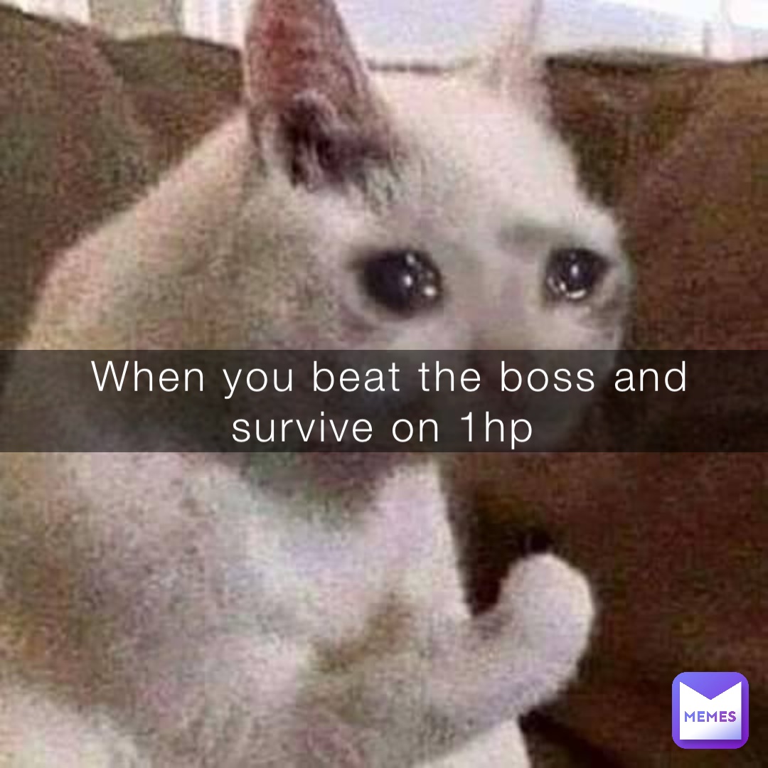 When you beat the boss and survive on 1hp