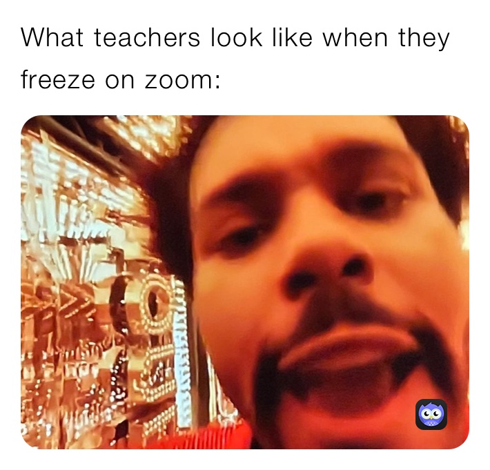What teachers look like when they freeze on zoom: