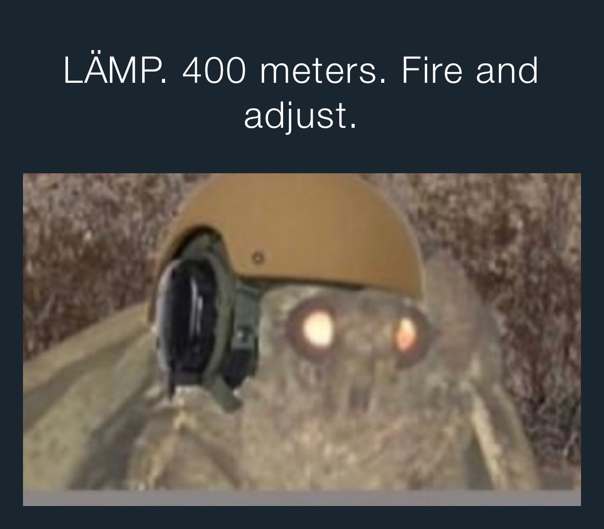 LÄMP. 400 meters. Fire and adjust.