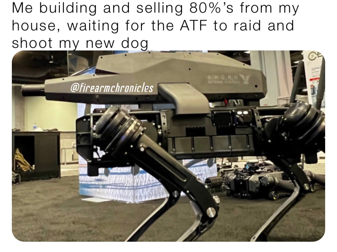 Me building and selling 80%’s from my house, waiting for the ATF to raid and shoot my new dog
