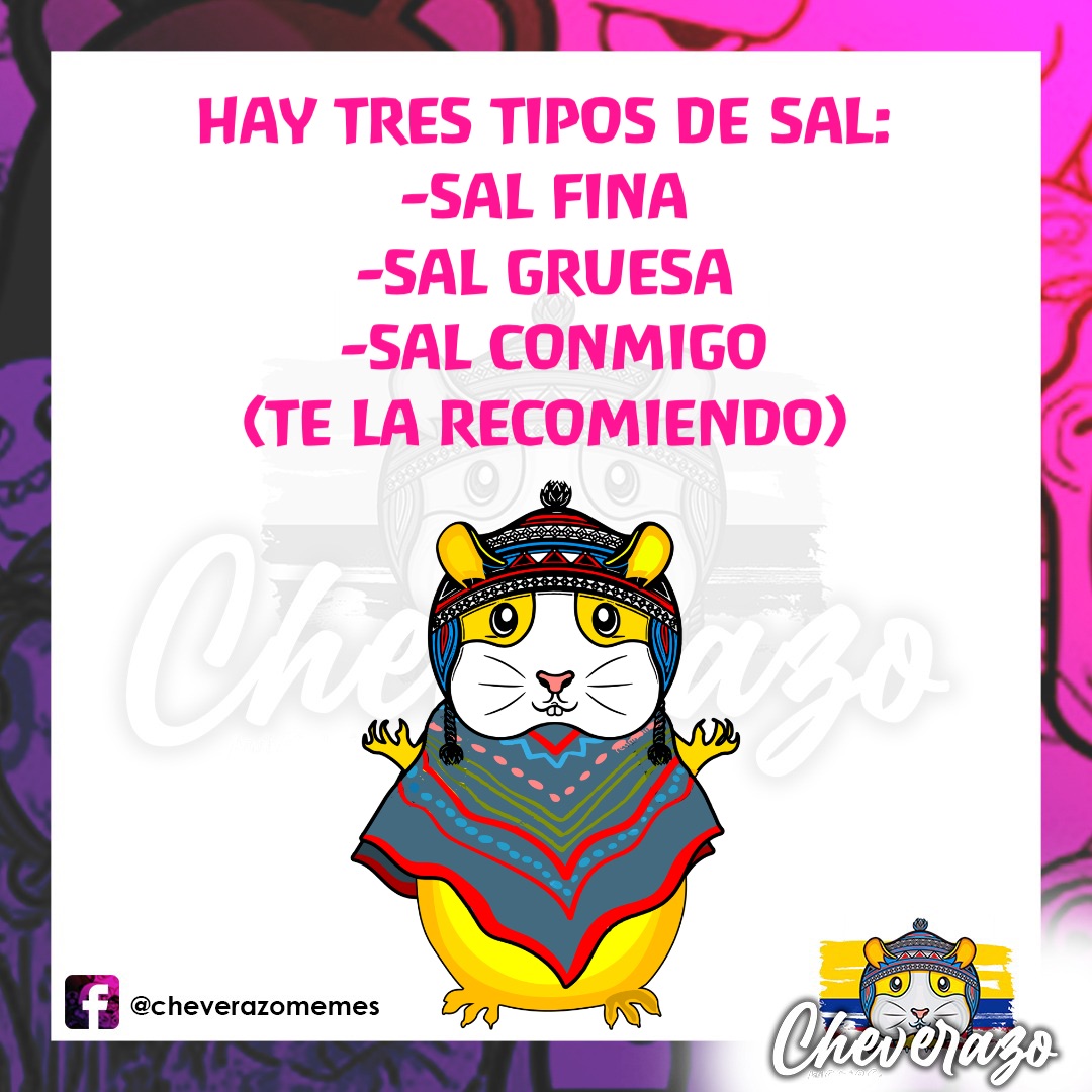 Hay tres tipos de sal:
-Sal fina
-Sal gruesa
-Sal conmigo 
(te la recomiendo)