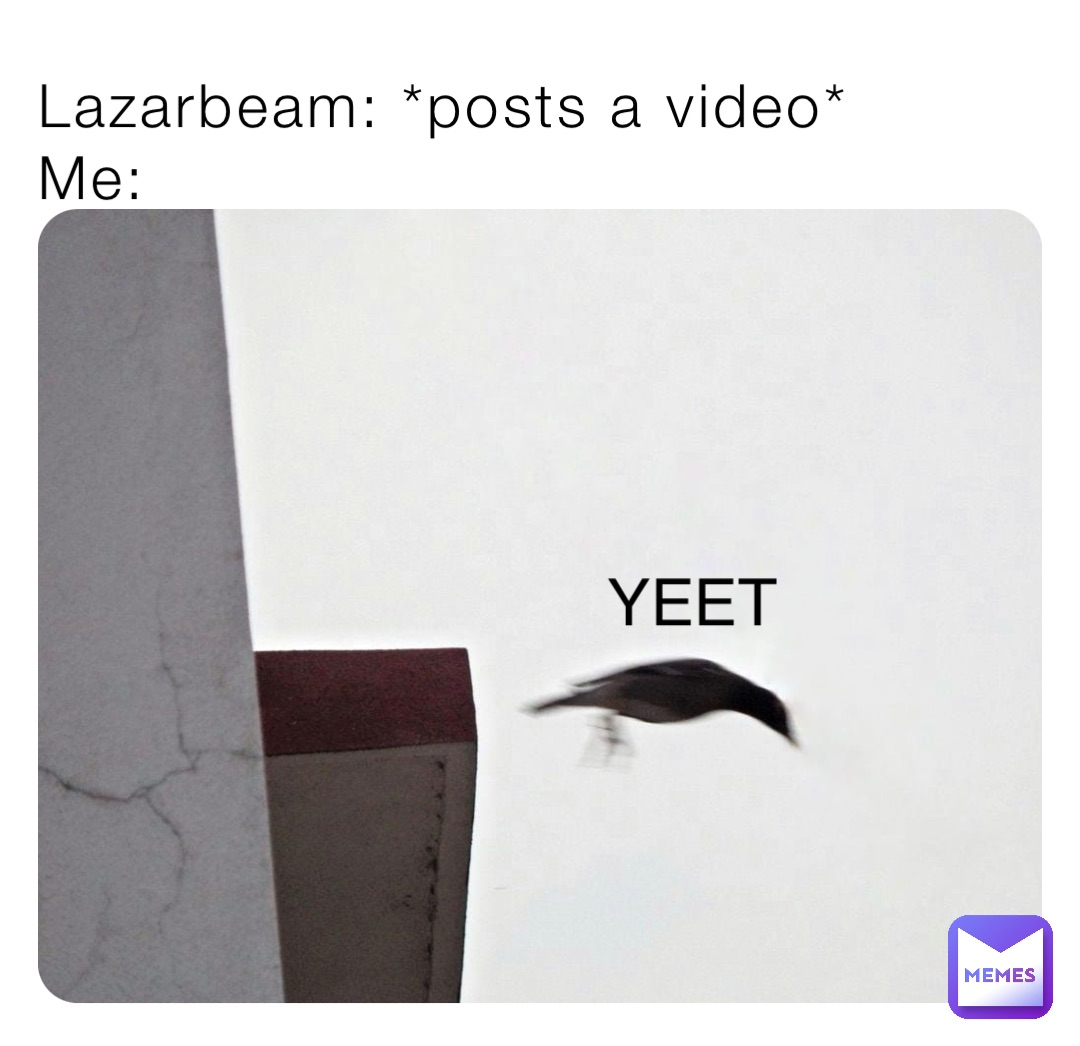 Lazarbeam: *posts a video*
Me: YEET